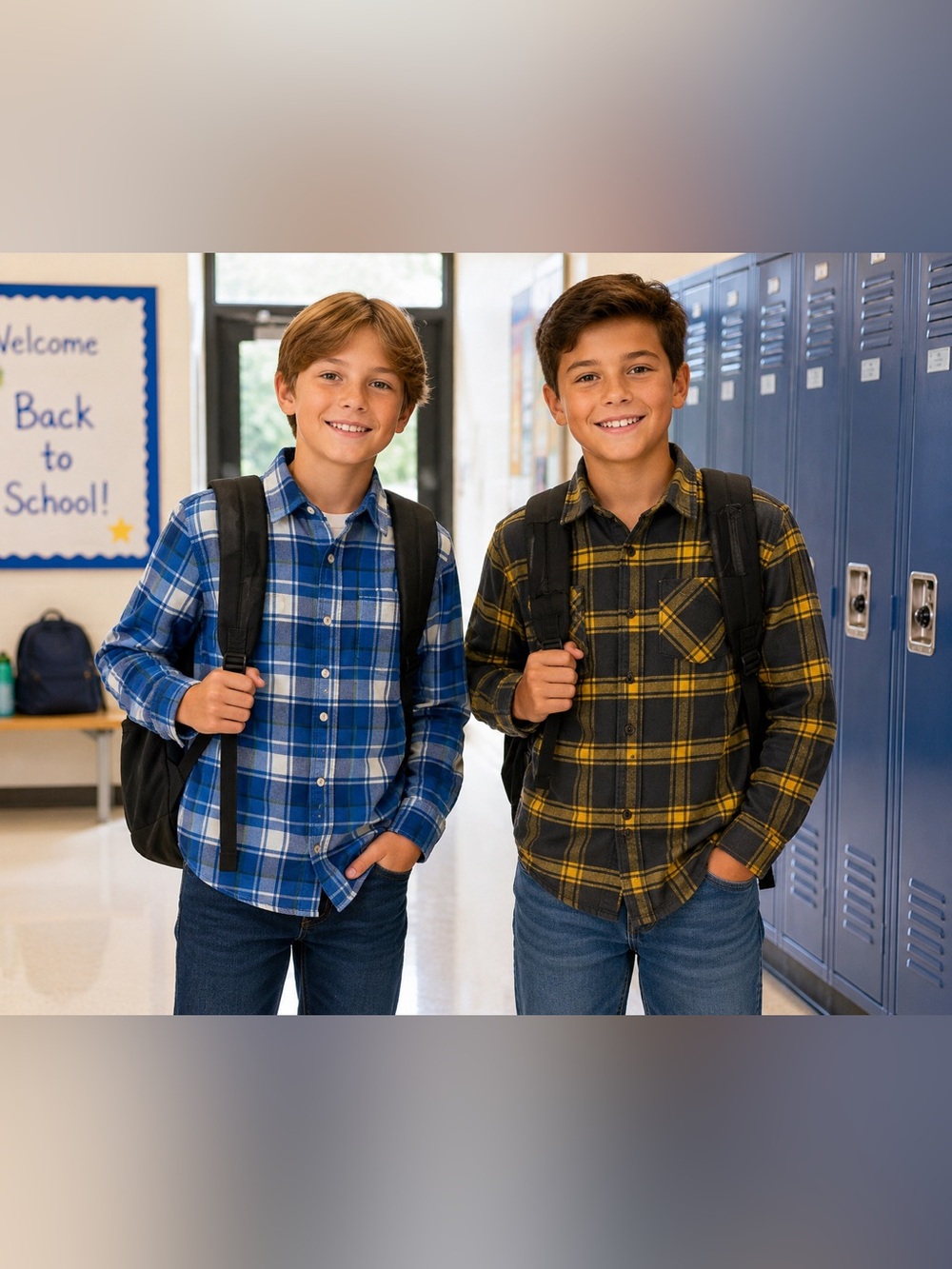 Cat & Jack Boys Size L 10/12 Plaid Button-Up Shirt Bundle – Lot of 2
